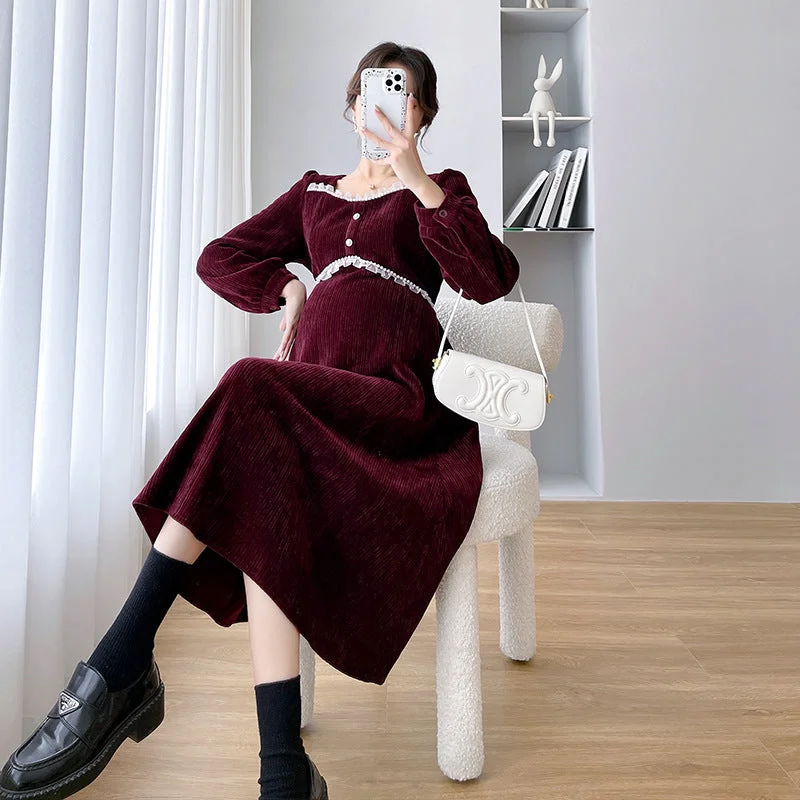 NiDELL Autumn Clothes for Pregnant Women Dress . New Fashion Temperament High Waist Maternity Dress Loose out Autumn and Winter Long Dress Autumn NiDELL Autumn Clothes for Pregnant Women Dress . New Fashion Temperament High Waist Maternity Dress Loose out Autumn and Winter Long Dress Autumn