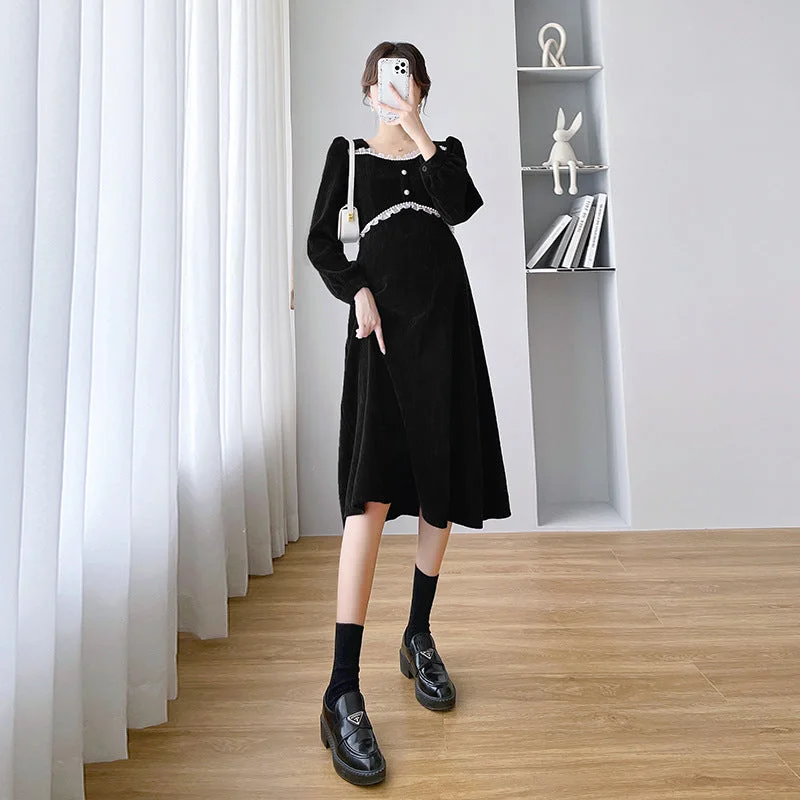 NiDELL Autumn Clothes for Pregnant Women Dress . New Fashion Temperament High Waist Maternity Dress Loose out Autumn and Winter Long Dress Autumn NiDELL Autumn Clothes for Pregnant Women Dress . New Fashion Temperament High Waist Maternity Dress Loose out Autumn and Winter Long Dress Autumn