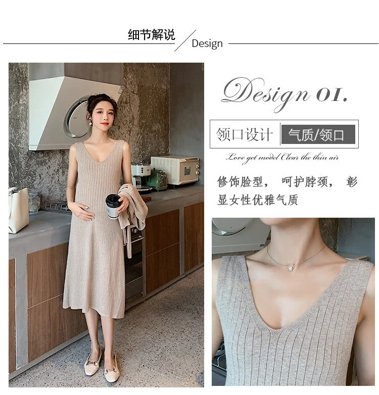 NiDELL Pregnant Women's Sweater Autumn and Winter . Fashionable Knitted Dress Fashionable and Graceful Suit Loose Slimming outside Wear Two-Piece Set NiDELL Pregnant Women's Sweater Autumn and Winter . Fashionable Knitted Dress Fashionable and Graceful Suit Loose Slimming outside Wear Two-Piece Set