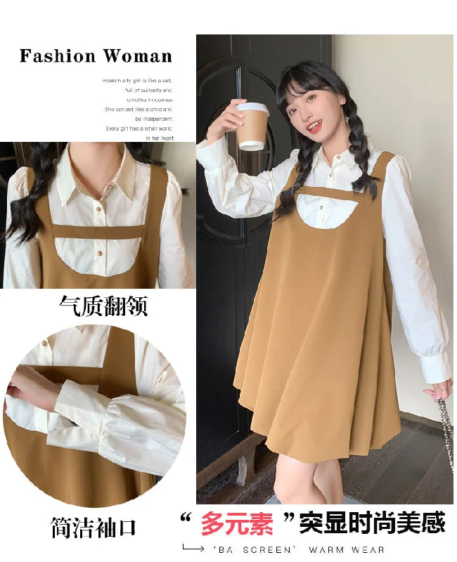 NiDELL . Spring and Autumn New Maternity Dress Suspender Skirt Two-Piece Suit Fashion Korean Style Autumn Clothes for Pregnant Women Dress Suit NiDELL . Spring and Autumn New Maternity Dress Suspender Skirt Two-Piece Suit Fashion Korean Style Autumn Clothes for Pregnant Women Dress Suit
