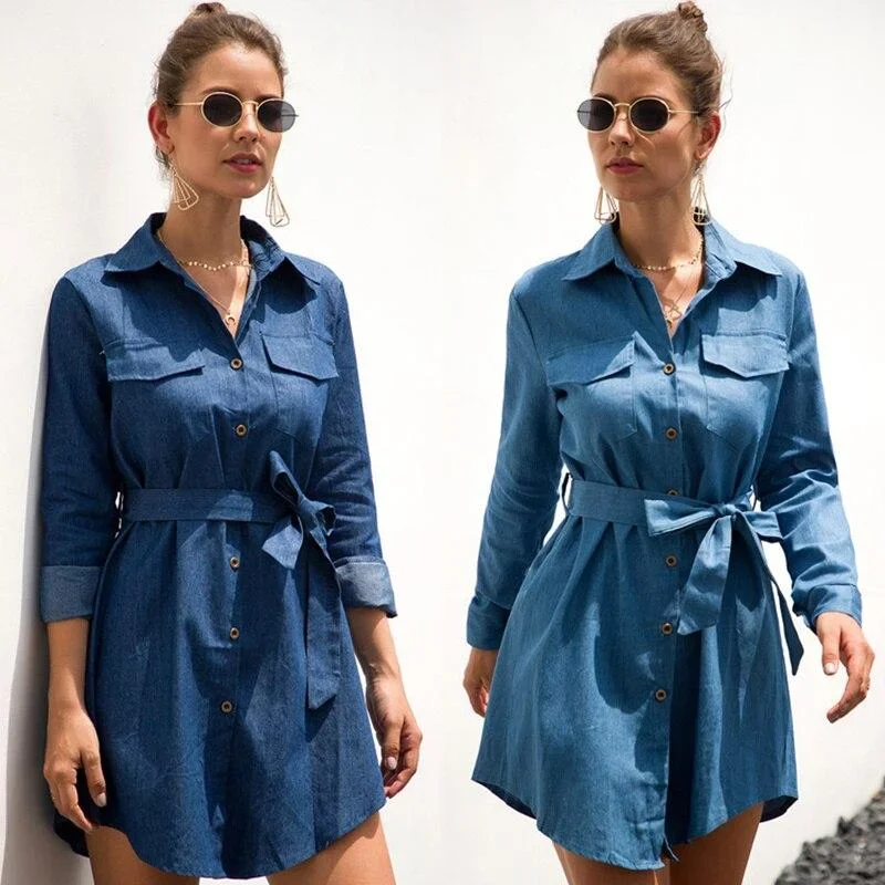 casual-women-pockets-button-sashes-shirt-dress-long-sleeve-turn-down-collar-mini-a-line-dress-autumn-winter-office