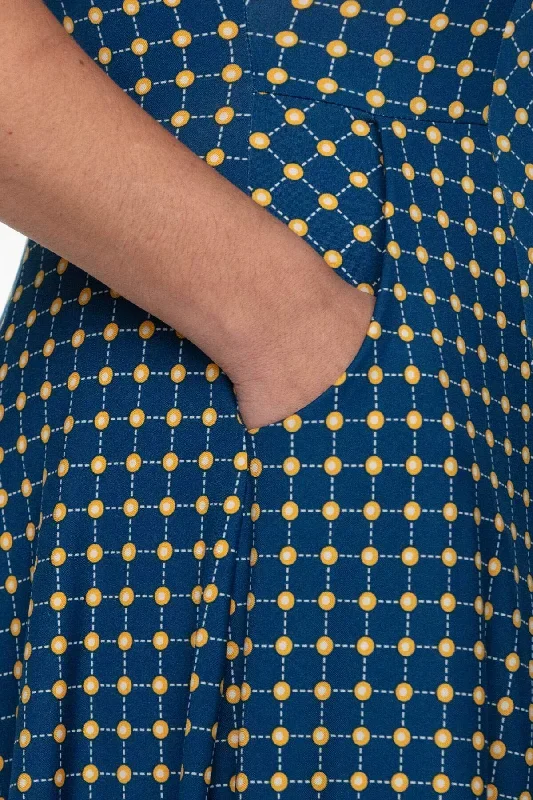 cleo-dress-navy-with-gold-cross-dots