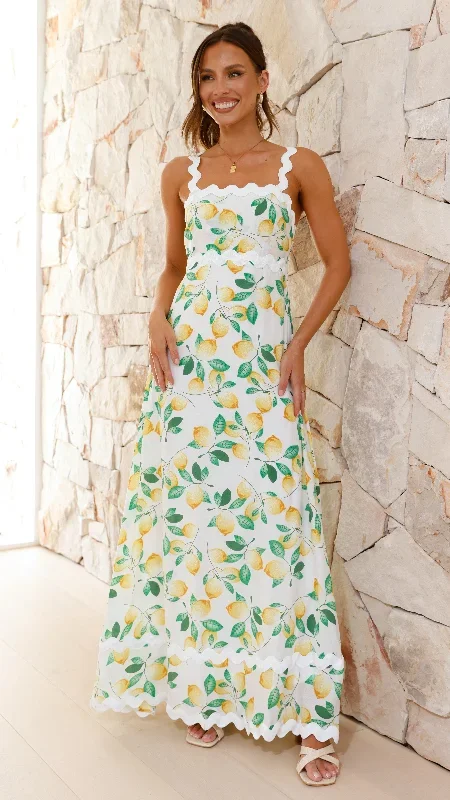 Daleyza Maxi Dress - Lemon Print