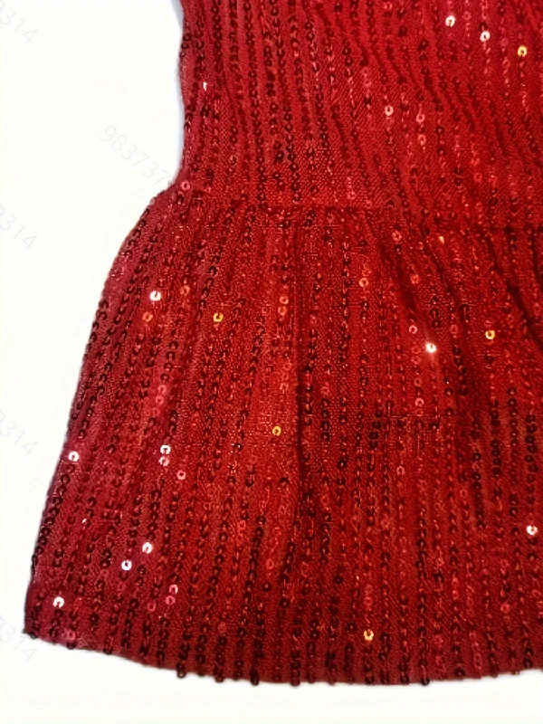 full-size-sequin-round-neck-half-sleeve-mini-dress