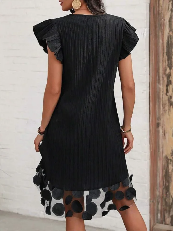 ruffled-v-neck-cap-sleeve-dress-1