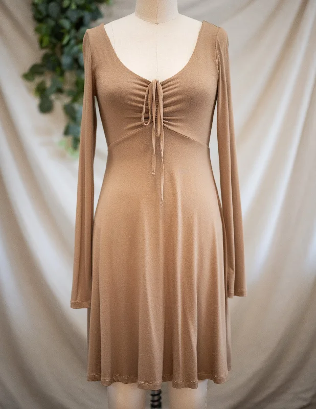 sarah-mini-long-sleeve-dress-golden-mocha