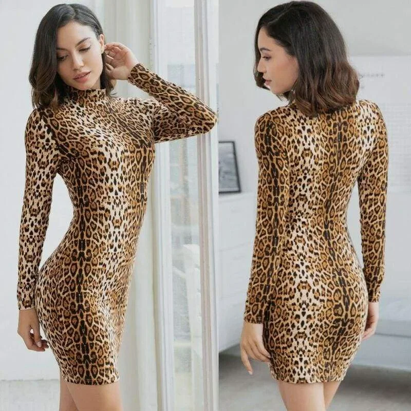 summer-womens-sexy-leopard-high-neck-long-sleeve-mini-dress-ladies-bodycon-slim-holiday
