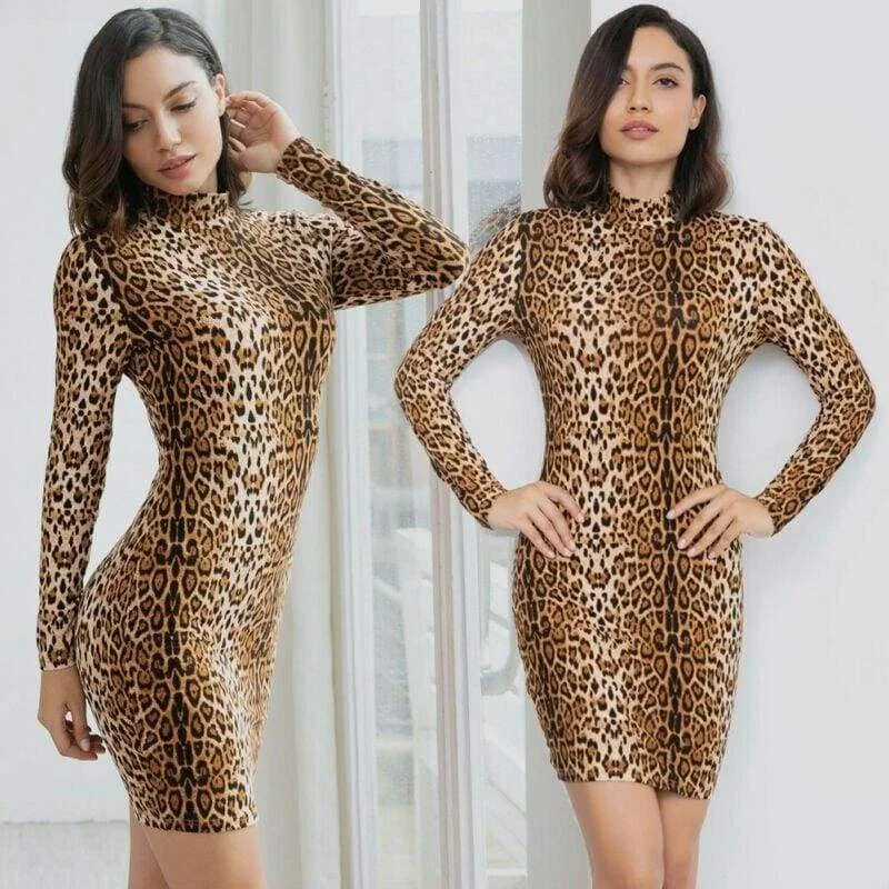 summer-womens-sexy-leopard-high-neck-long-sleeve-mini-dress-ladies-bodycon-slim-holiday